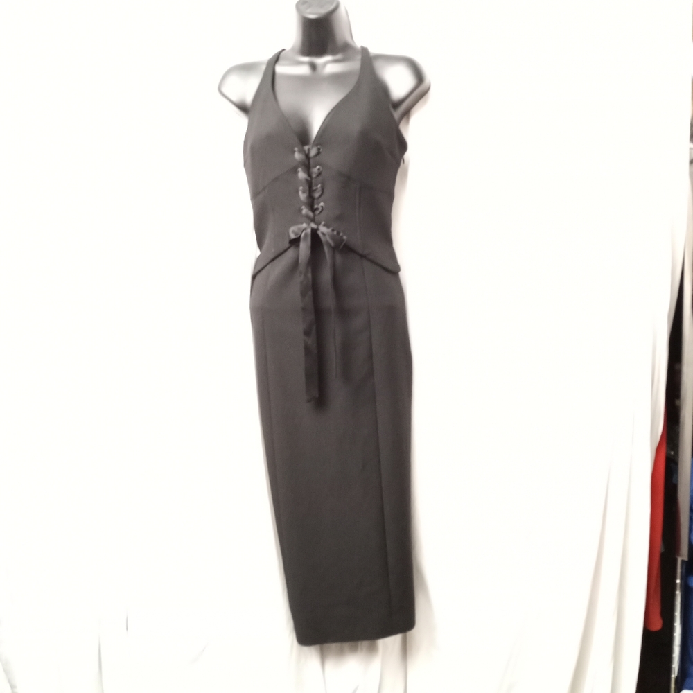 CINQ A SEPT Demia Sleeveless Bustier Ponte Midi Dress - Picture 7 of 7